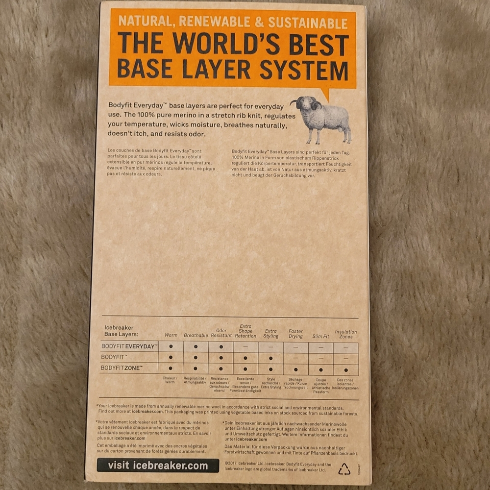 NEW box Icebreaker Merino 175 Cold Weather Leggings - Wool Base Layer Thermal - Picture 5 of 12